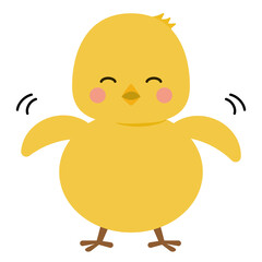喜ぶヒヨコ © ゴエママ