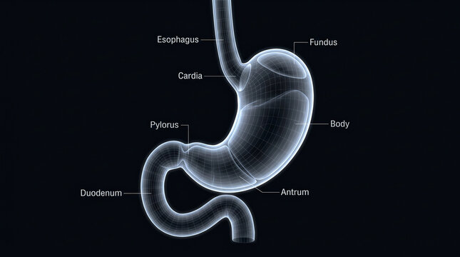 Human Stomach Anatomy Xray.
