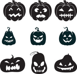 Obraz premium halloween pumpkin set