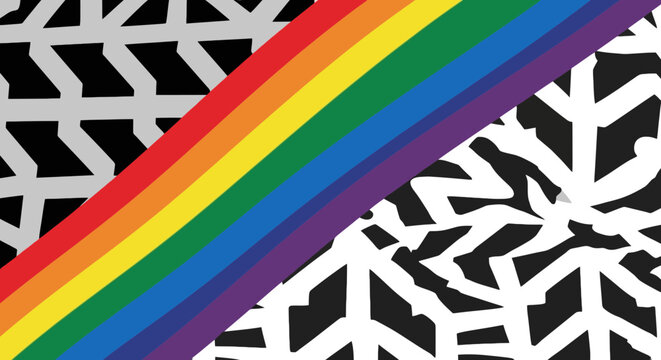 Rainbow Colors Diagonal Stripe Pattern.
