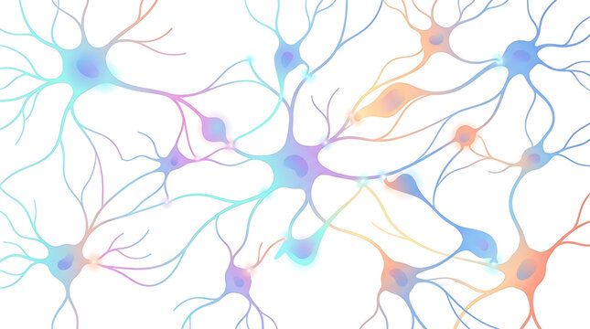Abstract illustration of a neural network with interconnected neurons and glowing synapses