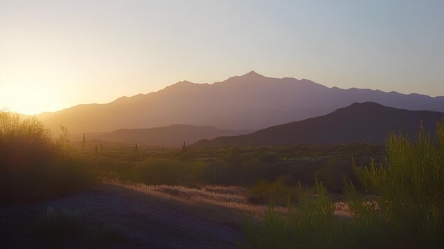Beautiful mountain with evening sunset atmosphere