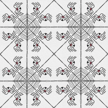 Dark spider-inspired pattern perfect for Halloween and spooky themes