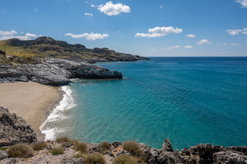 Fototapeta premium Crete summer scenery with clear water and beautiful coastline