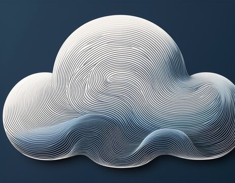 drifting clouds minimalistic one line drawing two overlapping cloud shapes connected in one smooth contour