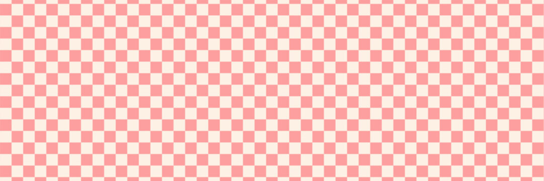 Minimalist Checkerboard Background. White and pink checker pattern with vertical design for a japanese wave and retro bg..