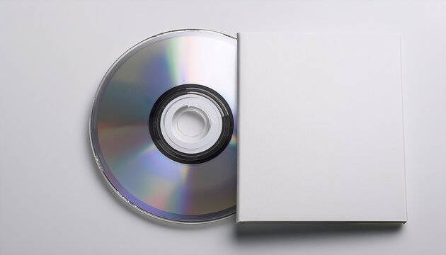 a simple cd cover mockup with a glossy finish floating on a white background