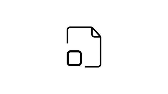 Document icon with copies page animation isolated on white background