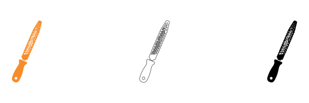 Three kitchen tools flat design icons isolated on transparent background, Vector