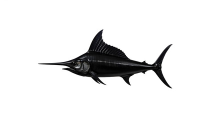 Naklejka premium Vintage black and white illustration of a marlin fish.