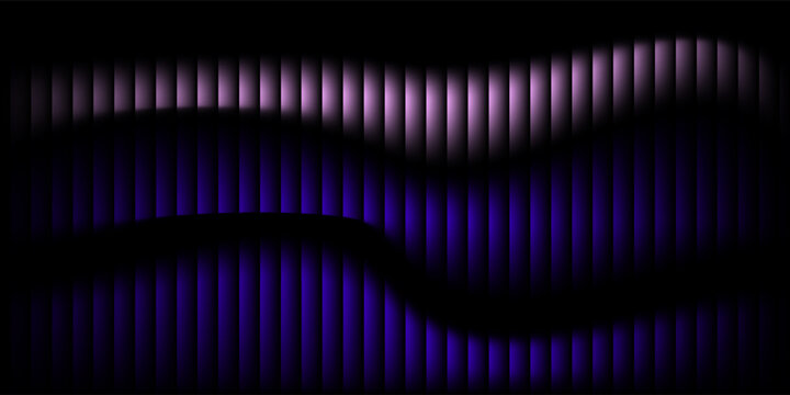 Glowing neon waves form vibrant circular gradient with fractal glass effect and blending purple cyan colors. Futuristic and dreamy background with wave effect adds fluid movement and dynamic depth