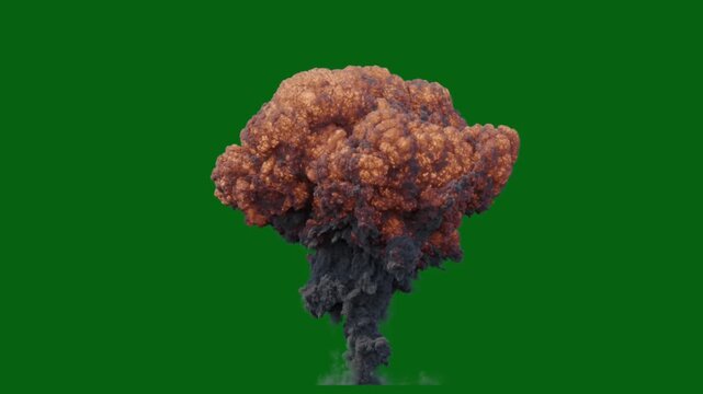 Explosive Burst on Green Screen High-Energy Animation, Easy editable green screen video, high quality vector 3D illustration. Top choice green screen background