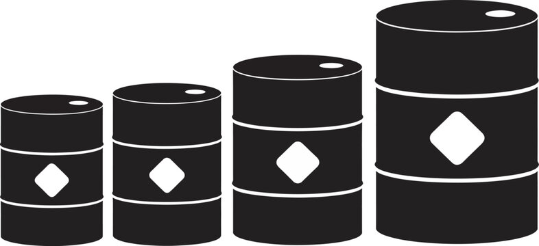 Oil, drum icon set featuring industrial barrel, fuel storage, and energy container symbols in clean vector style ideal for oil industry branding, logistics, and energy sector design projects.