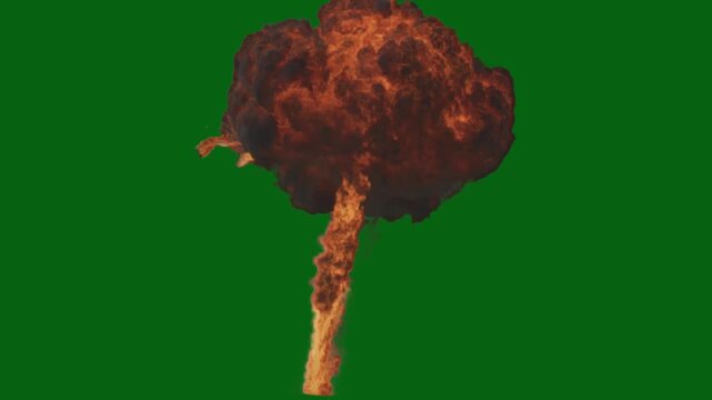 Explosive Burst on Green Screen High-Energy Animation, Easy editable green screen video, high quality vector 3D illustration. Top choice green screen background