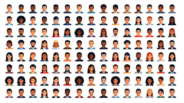Vector avatars people profile user icon set silhouette business team employee headshot social media 100 editable stock vector illustration