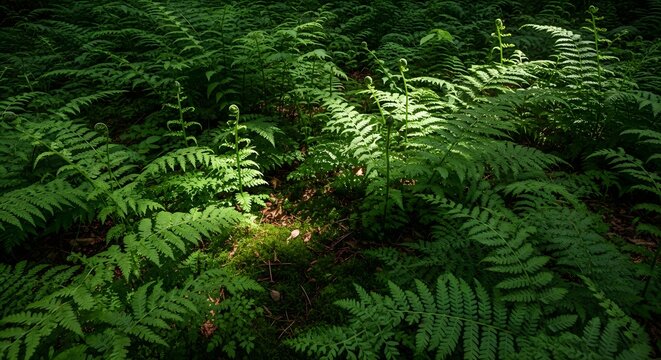 green fern leaves