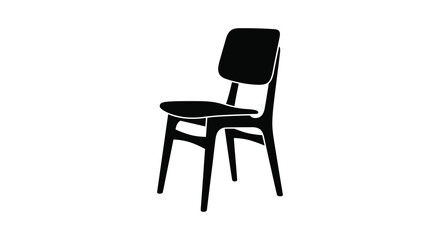 Fototapeta premium Black chair silhouette against a white background silhouette