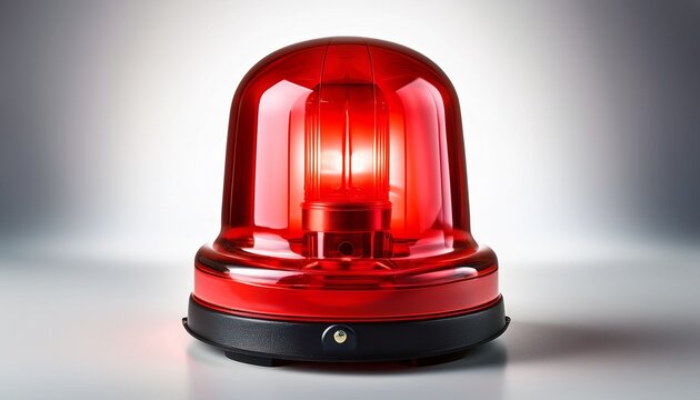 the light of the red emergency siren is depicted with an elegant and shiny surface on a white background the central red indicator lights up creating a sense of urgency and warning ai generated