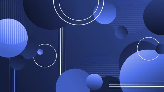 Abstract background gradient circles geometric lines and rings animation