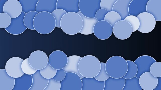 Background overlapping circles forming two horizontal bands minimal abstract geometric pattern animation