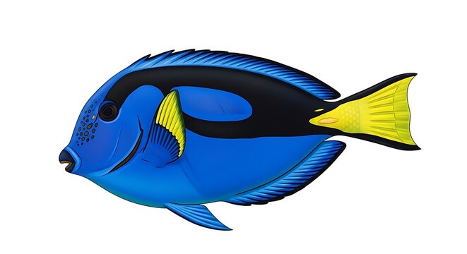 Regal Blue Tang Marine Aquarium Fish Illustration