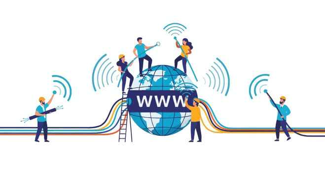 A team of professionals working together to maintain and connect global internet infrastructure.