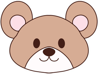 Cute brown bear head face cartoon © Jirawan