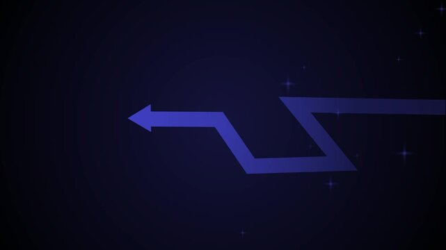Dark abstract background with a zigzag arrow pointing left subtle radial gradient minimal modern design animation