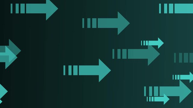 Seamless gradient background with multiple arrows pointing right animation