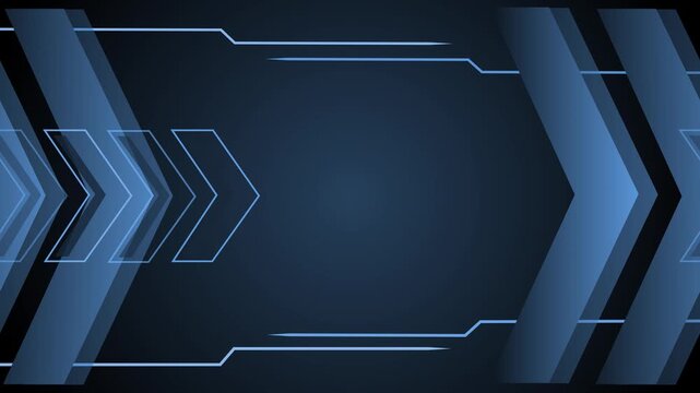 Abstract futuristic arrows and circuit lines gradient background technology concept animation
