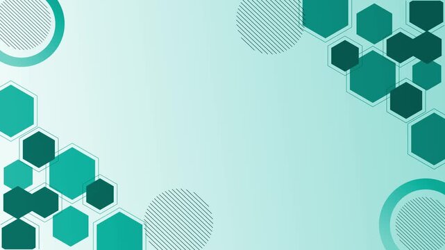 Abstract background with hexagonal clusters and circular accents modern geometric pattern animation