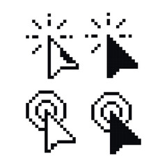Fototapeta premium Computer mouse cursor arrow, Pointer cursor сomputer mouse icon. Vector illustration of arrow, hand pointer, click effect, arrow pointer icons for web.