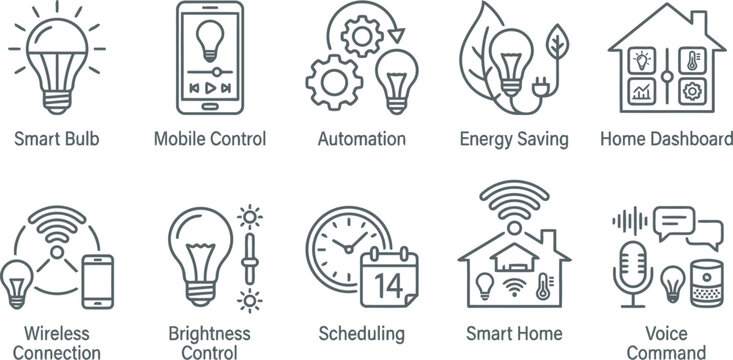 Smart Home Technology Icons Set