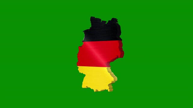 Germany 3D Rotating Flag Map Alpha Channel Loop