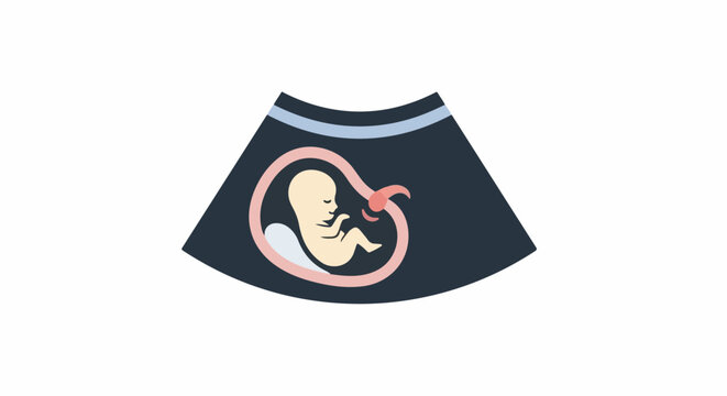 Ultrasound image shows a fetus developing inside a womb