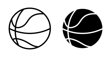 Basketball icon filled flat and line versions © naba