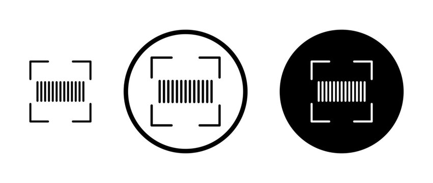 Barcode read icon filled flat and line versions