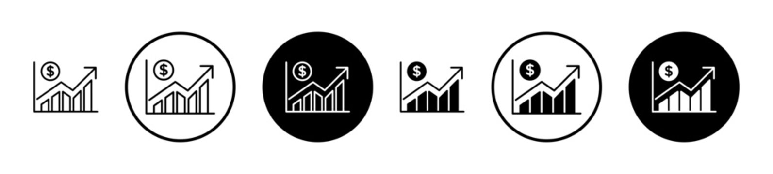 Chat arrow grow icon filled flat and line versions