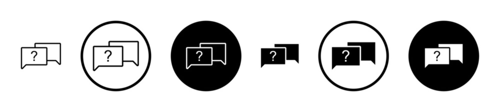 Comment question icon filled flat and line versions