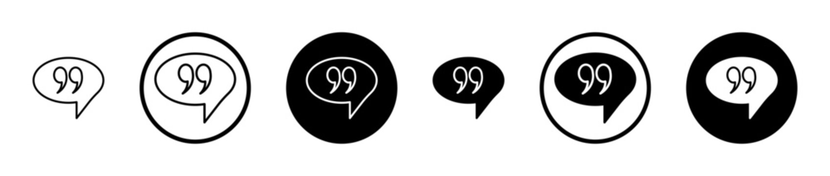 Comment quote icon filled flat and line versions