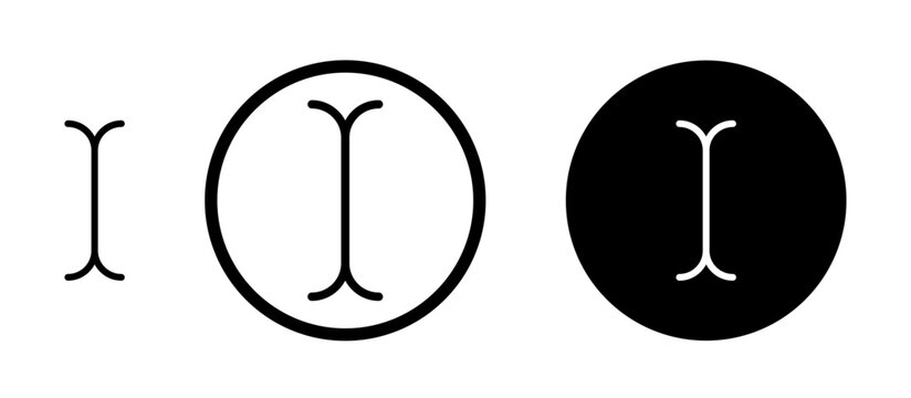 Cursor text icon filled flat and line versions