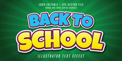 Fototapeta premium Back to School 3D Editable Text Effect on green background