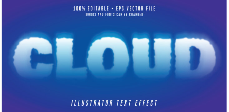 Cloud 3D Editable Text Effect 