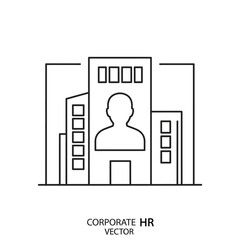 Fototapeta premium Corporate human resources icon with building and person.