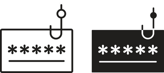 Password phishing icon collection. Minimal icon and symbol © mila