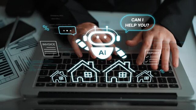 Hands on Keyboard with AI Assistive Technology in Real Estate Industry Conversation about Invoices and Reports Gluon.