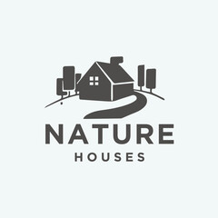 Fototapeta premium Eco House and Nature Logo Vector Design Illustration