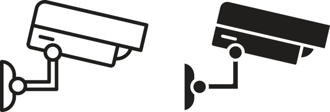 Security camera icon collection. Minimal icon and symbol