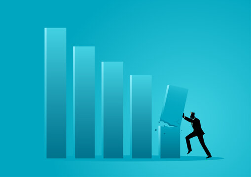 Businessman Pushing Checkmark Cube Uphill, success concept illustration