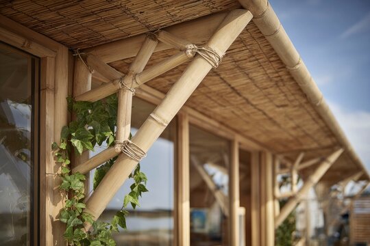 Sustainable Bamboo Cladding Architectural Detail for Eco-Friendly Design